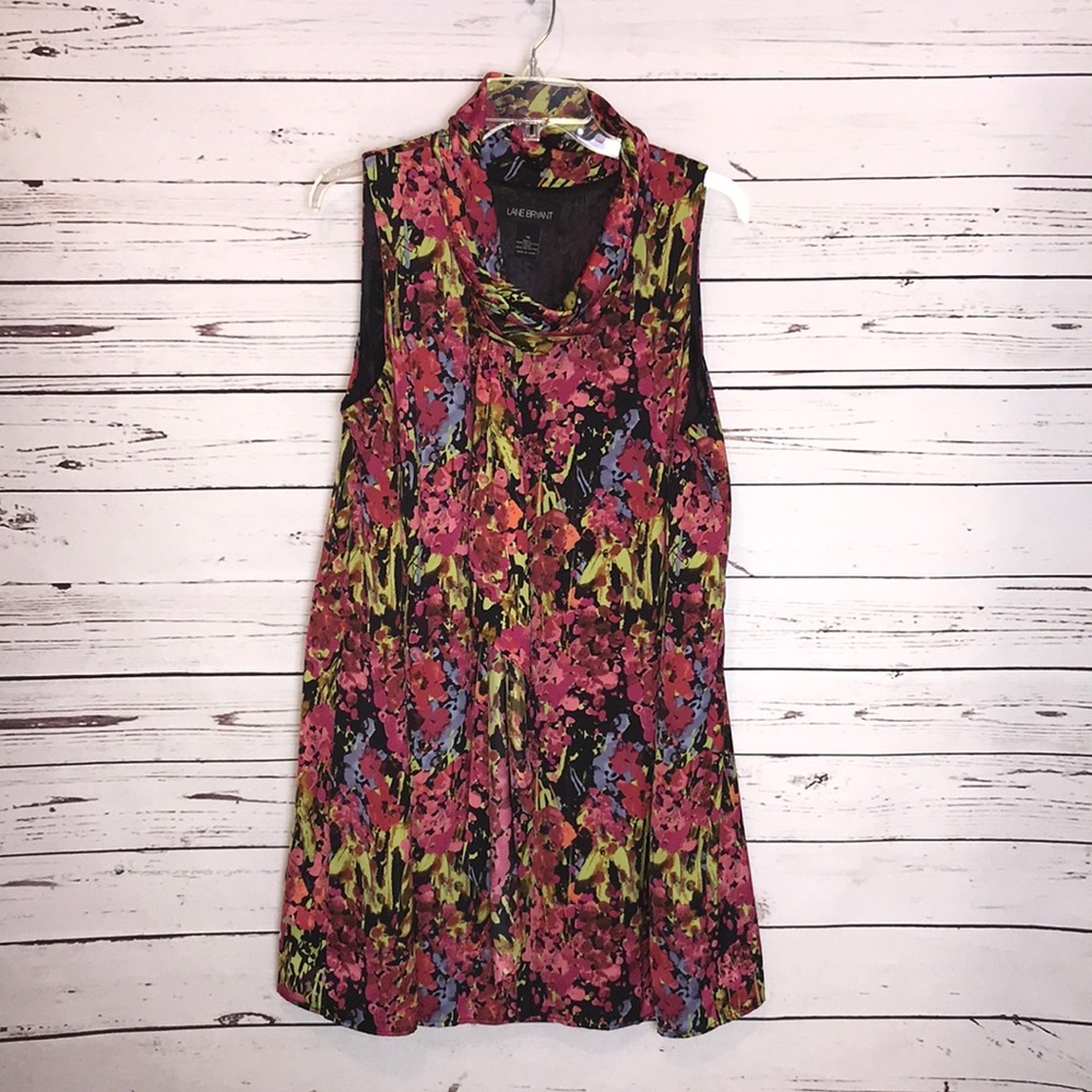 🎄Lane Bryant floral shift dress with tie